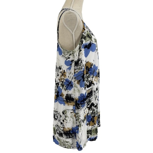 Entro Womens Strappy Abstract Flower Print Summer Sundress Mini Dress Medium - Picture 4 of 10